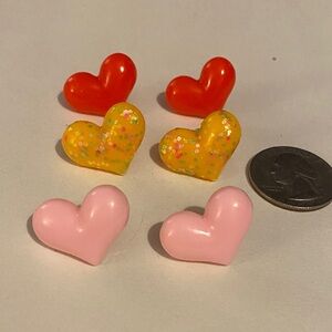 Colorful Heart Shaped Earrings Set